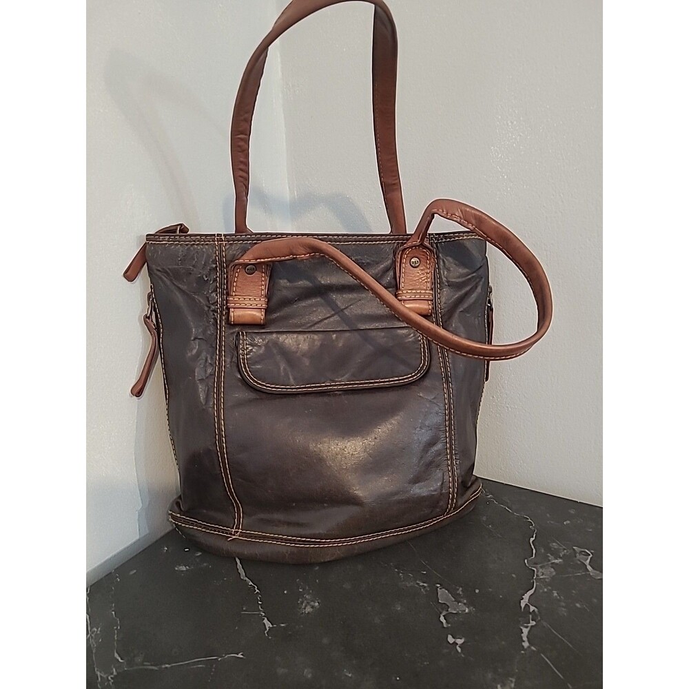 Vtg Boots N Bags Brown Leather Bag Some Scuffs And Normal Wear See Pictures